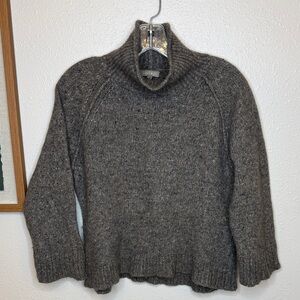 Lilla P Heather Gray Turtleneck Sweater Merino Wool Alpaca - S